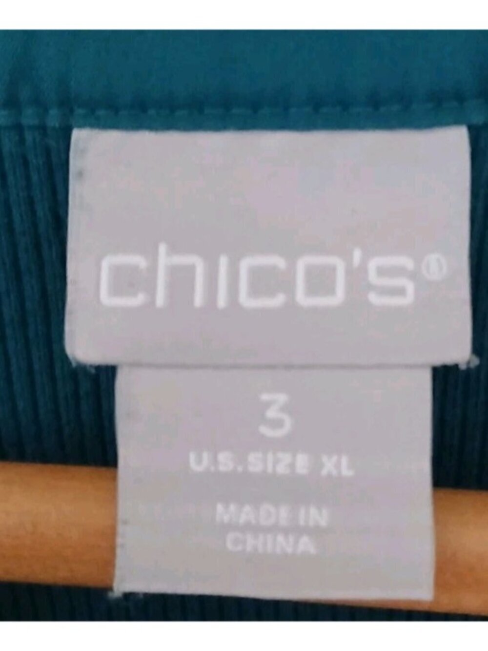 Chico's Ribbed Henley Balloon Sleeve Mixed Media Top - Picture 5 of 8